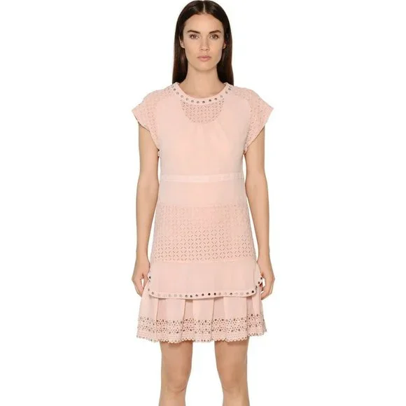Diesel | Dresses | Diesel Studded Techno Eyelet Lace Dress Embroidered New  M 38 | Poshmark